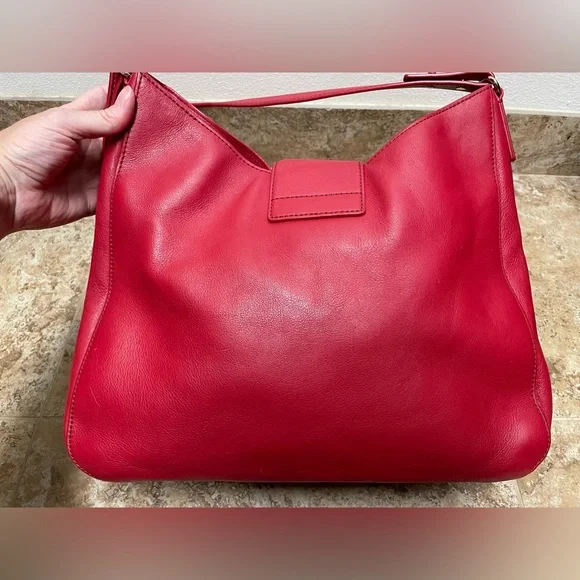 Kate Spade red leather Jamie Chrystie Street hobo shoulder bag - Picture 3 of 14